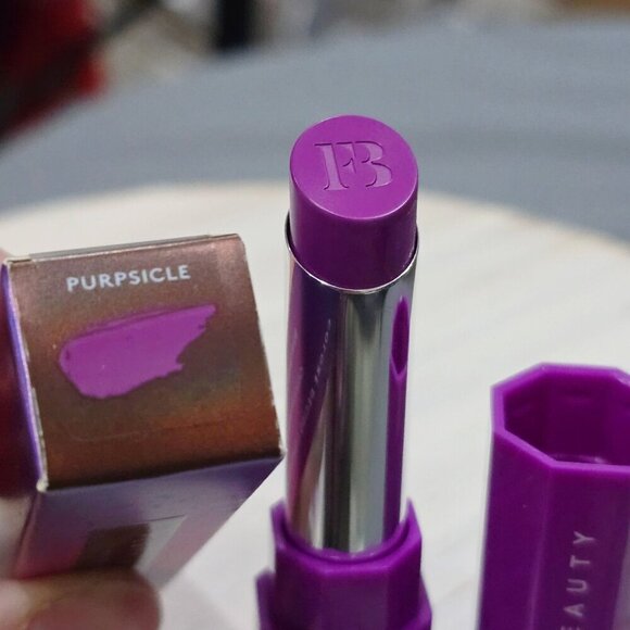 Fenty Beauty ✦ Poutsicle Lipstick Purpsicle Purple ✦ Juicy Satin Finish 3g Vegan - Picture 4 of 9